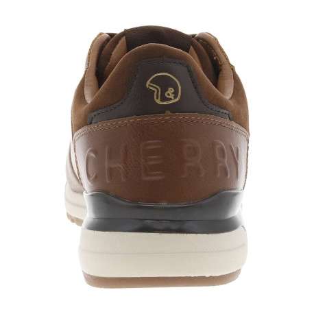 Baskets running cognac à talon plat avec des lacets et logo cousu - Image 6