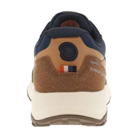 Baskets running bleu marine à talon plat avec des lacets et logo - Image 6