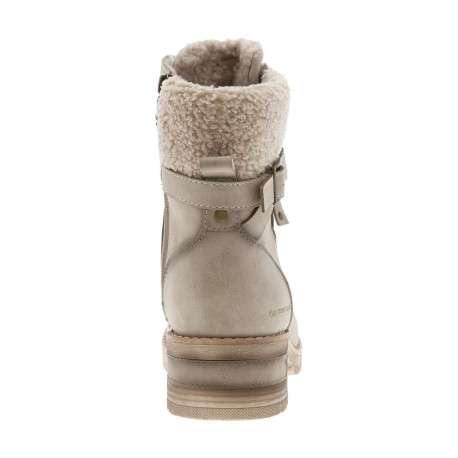 Bottines taupe à talon décroché bas avec un zip et des lacets ronds - Image 6