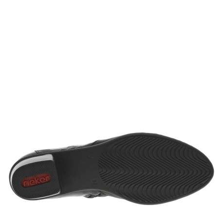Boots en cuir noires à talon décroché bas avec un zip côté interne - Image 5