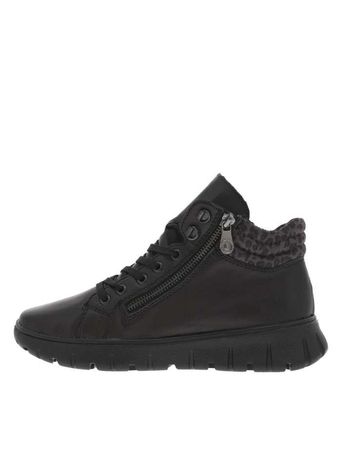 Bottines en cuir noires à...