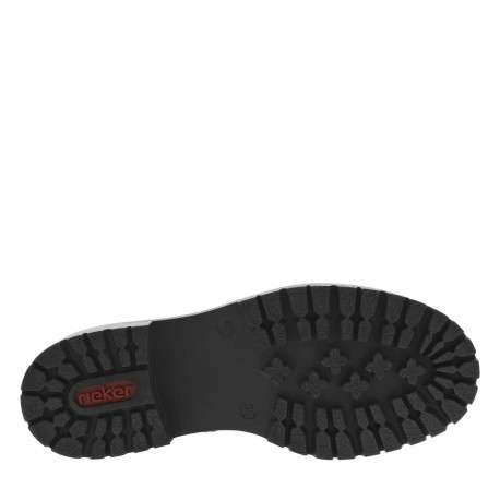 Bottines noires à talon décroché bas avec un zip et des lacets ronds - Image 5