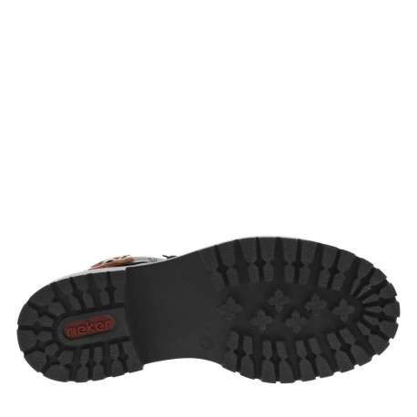 Bottines noires à talon décroché bas avec des lacets plats et un zip - Image 5