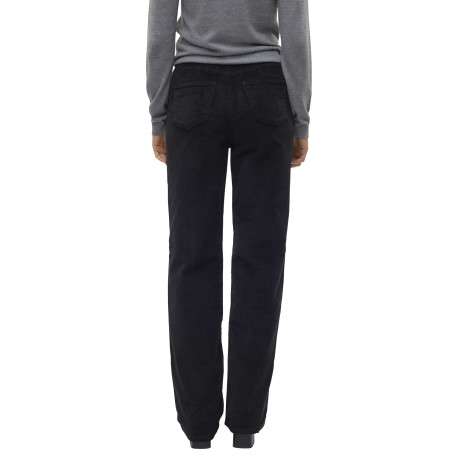 Pantalon en coton noir avec un revêtement effet velours à coupe droite - Image 3