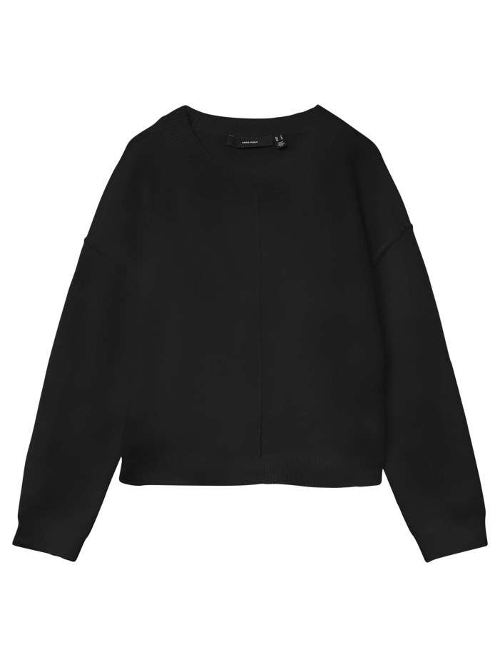 Pull noir uni à coupe...
