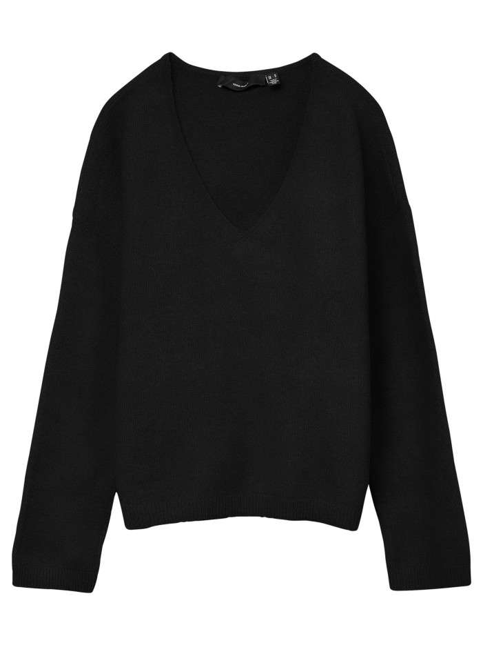 Pull noir uni à coupe...