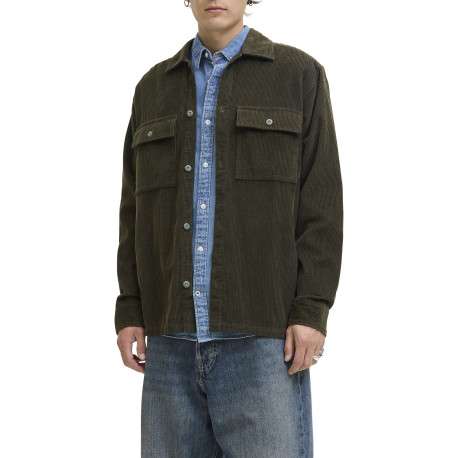 Chemise en coton kaki en velours côtelé avec une coupe droite - Image 6