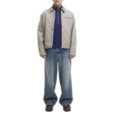Sweat en coton marine uni avec un col montant et fermeture à glissière - Image 6