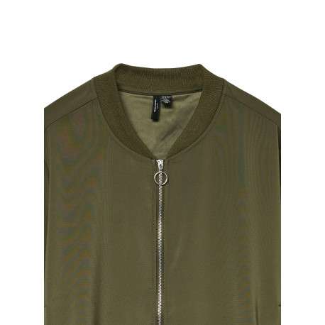 Blouson kaki uni avec une coupe droite et une fermeture zippée - Image 2