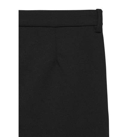 Pantalon chino noir uni avec une coupe bootcut et des passants pour ceinture - Image 2