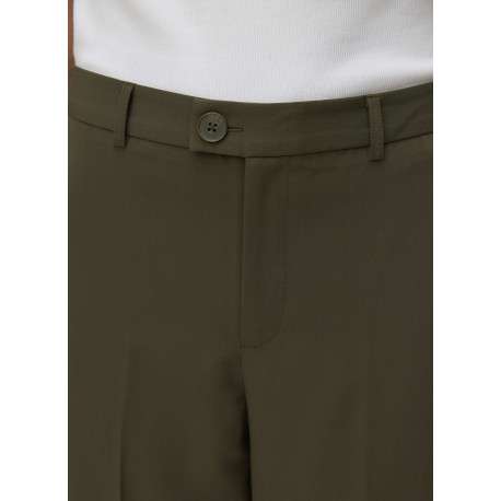 Pantalon Chino kaki uni avec une coupe bootcut et bouton à la taille - Image 2