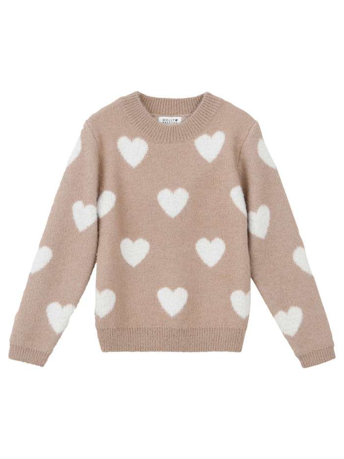 Pull beige en maille avec...