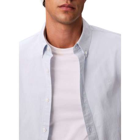 Chemise en coton ciel unie avec une coupe droite et un col à rabats - Image 3