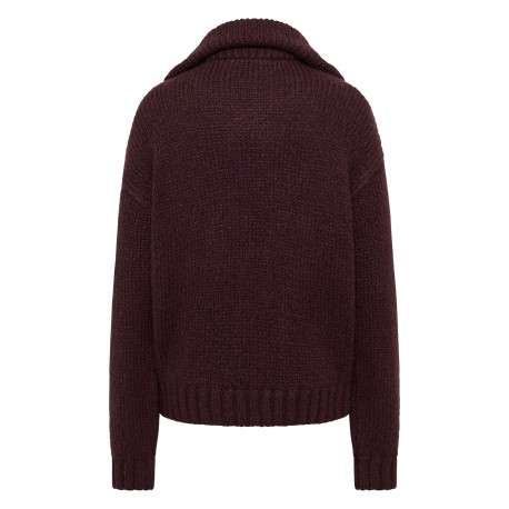Pull chocolat uni avec une coupe droite et un col camionneur - Image 2