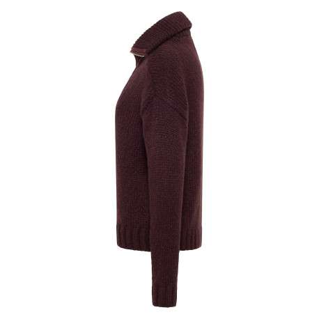 Pull chocolat uni avec une coupe droite et un col camionneur - Image 4