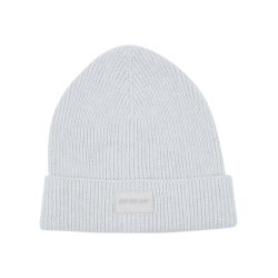 Bonnet écru en coton et cachemire avec un revêtement en maille tricotée