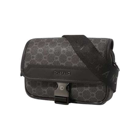 Sac à bandoulière anthracite orné d'un motif monogramme contrasté - Image 2