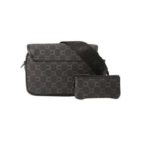 Sac à bandoulière anthracite orné d'un motif monogramme contrasté - Image 3