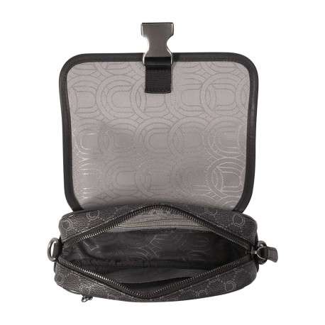 Sac à bandoulière anthracite orné d'un motif monogramme contrasté - Image 4