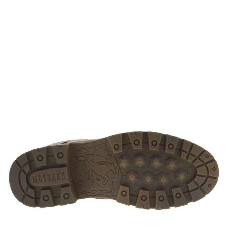 Bottines cognac à talon décroché bas avec des lacets et un zip latéral - Image 5