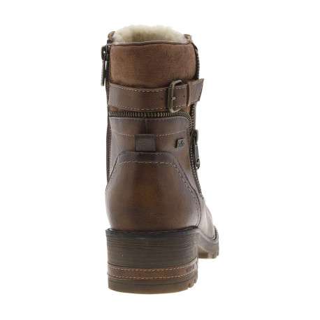 Bottines marron à talon décroché moyen avec des lacets et un zip latéral - Image 6