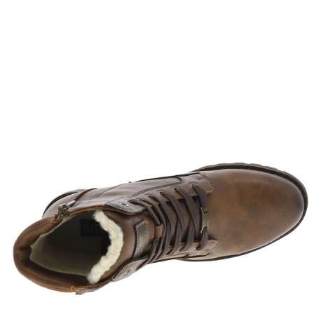 Bottines marron à talon décroché moyen avec des lacets et un zip latéral - Image 4