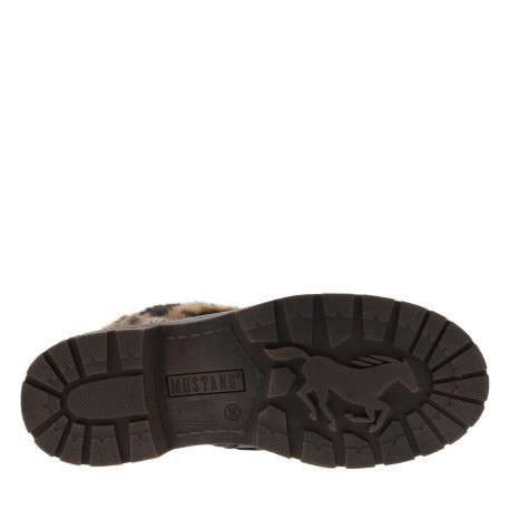 Bottines noires à talon décroché bas avec un zip et des lacets ronds - Image 5