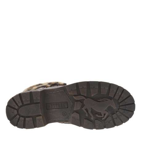 Bottines marron à talon décroché bas avec un zip et des lacets ronds - Image 5