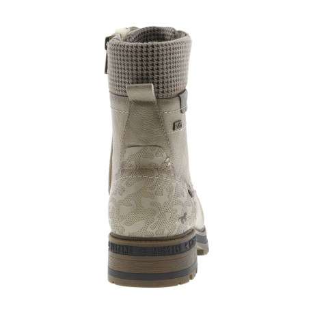 Bottines écrues à talon décroché bas avec des lacets et un zip latéral - Image 6