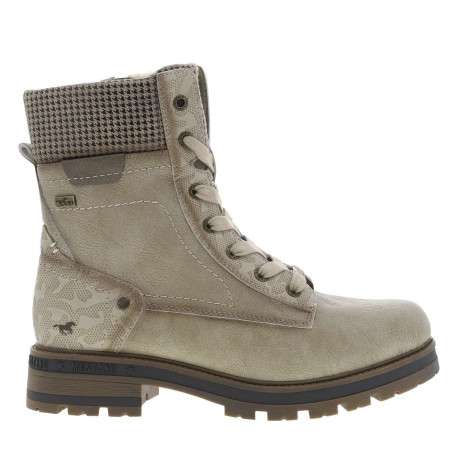 Bottines écrues à talon décroché bas avec des lacets et un zip latéral - Image 2