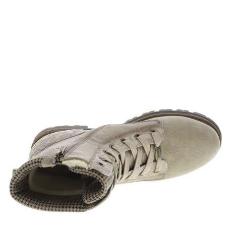 Bottines écrues à talon décroché bas avec des lacets et un zip latéral - Image 4