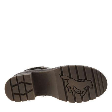 Boots grises à talon décroché moyen avec un zip et une boucle décorative - Image 5