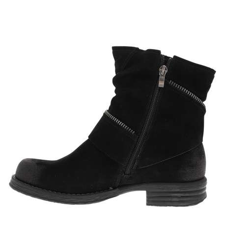 Bottes noires à talon décroché bas ornées d'une fermeture éclair décorative - Image 3