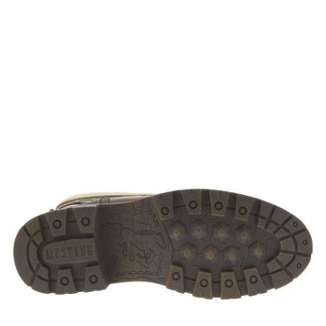 Bottes cognac à talon décroché bas avec un zip et des lacets ronds - Image 5