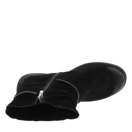 Bottes noires à talon décroché bas ornées d'une fermeture éclair décorative - Image 5