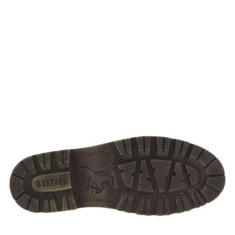 Bottines kaki à talon décroché bas avec un zip et des lacets ronds - Image 5