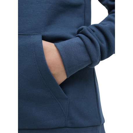 Sweat en coton mélangé bleu imprimé avec une coupe droite et un col à capuche - Image 5