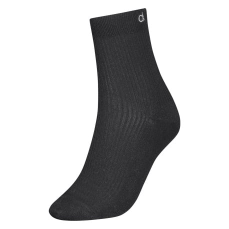 1 paire de chaussettes mi-hautes noires unies avec logo CK imprimé