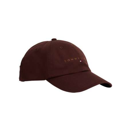 Casquette en coton biologique brune unie avec un logo brodé à l’avant