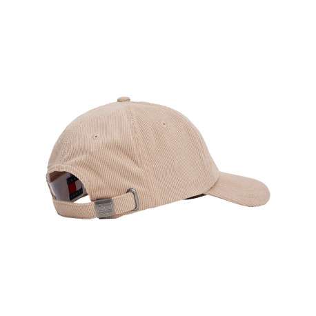 Casquette beige unie avec une fermeture strapback et un bouton supérieur - Image 2