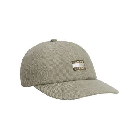 Casquette verte unie avec une fermeture strapback et un bouton supérieur