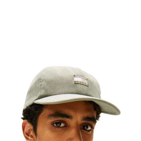 Casquette verte unie avec une fermeture strapback et un bouton supérieur - Image 4