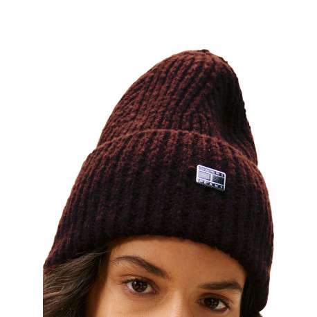 Bonnet en coton biologique brun uni avec un logo cousu à l’avant - Image 4