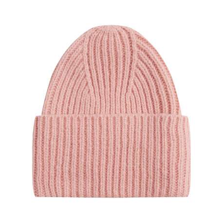 Bonnet en coton biologique rose uni avec un logo cousu à l’avant - Image 2