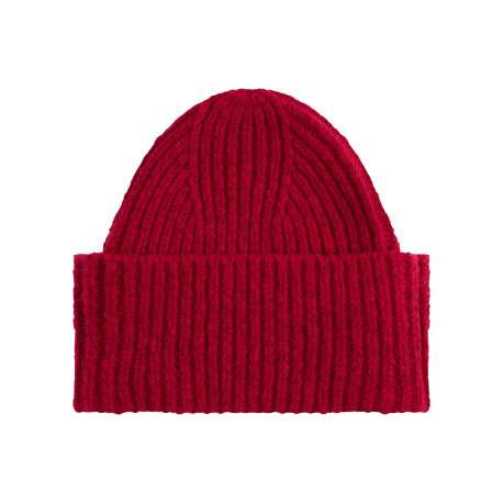 Bonnet en coton biologique fuchsia uni avec un logo cousu à l’avant - Image 2