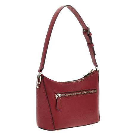 Sac à porté épaule rouge pourvu d'une fermeture zippée dorée - Image 2