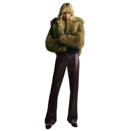 Pantalon Chino prune coupe bootcut pourvu d'une fermeture à crochets - Image 4