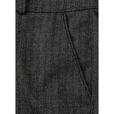 Pantalon noir imprimé chevrons avec une coupe chino à zip et et à boutons - Image 2