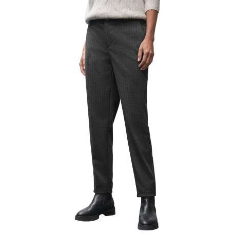 Pantalon noir imprimé chevrons avec une coupe chino à zip et et à boutons - Image 3