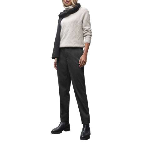 Pantalon noir imprimé chevrons avec une coupe chino à zip et et à boutons - Image 5